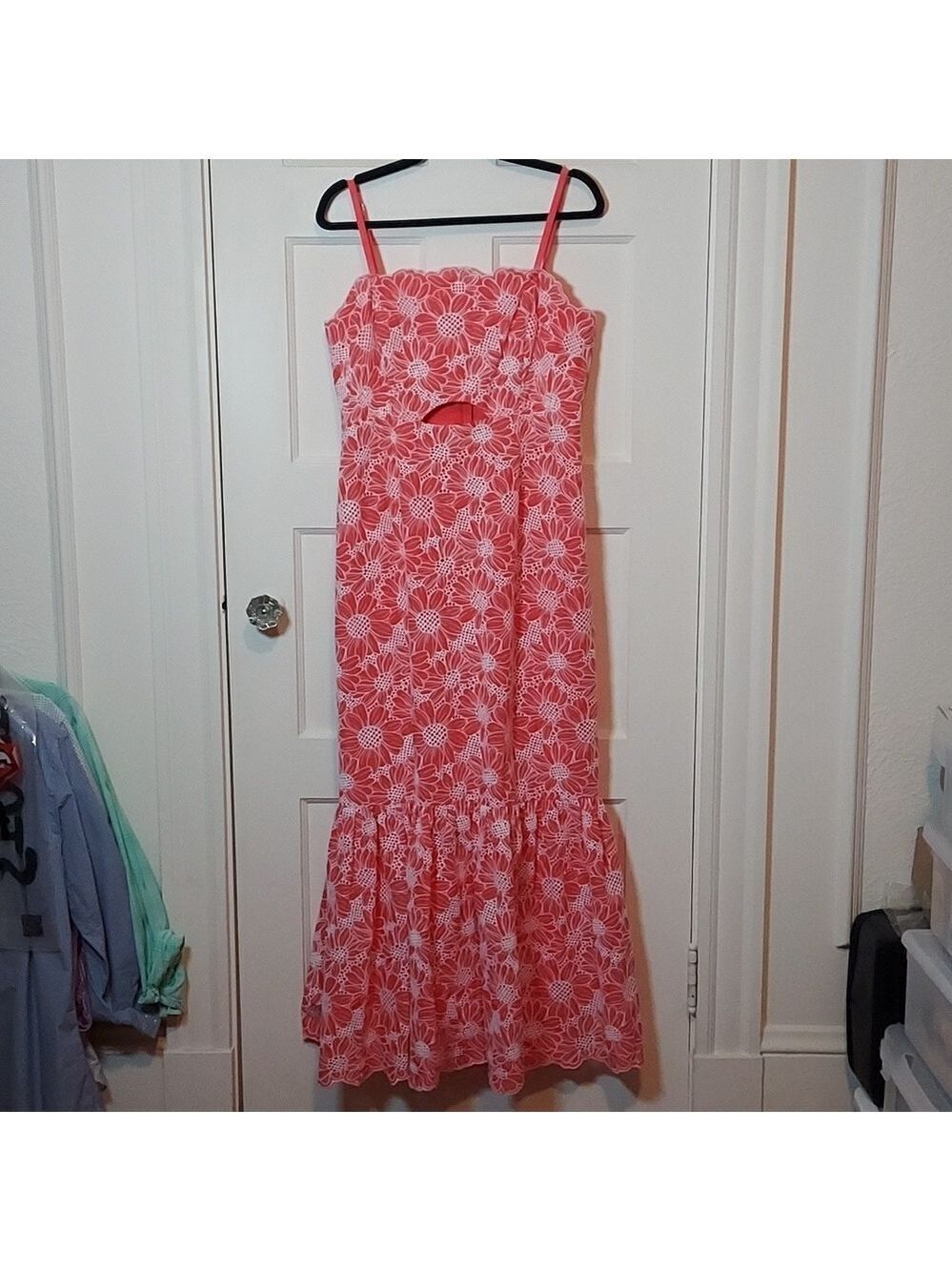 Milly Breanna Tournesol Eyelet Dress Coral - Picture 3 of 16